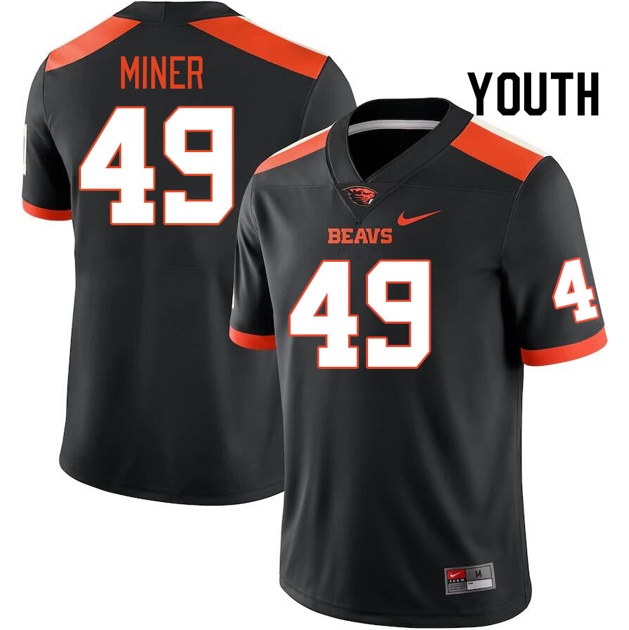 Youth #49 Frank Miner Oregon State Beavers College Football Jerseys Stitched-Black